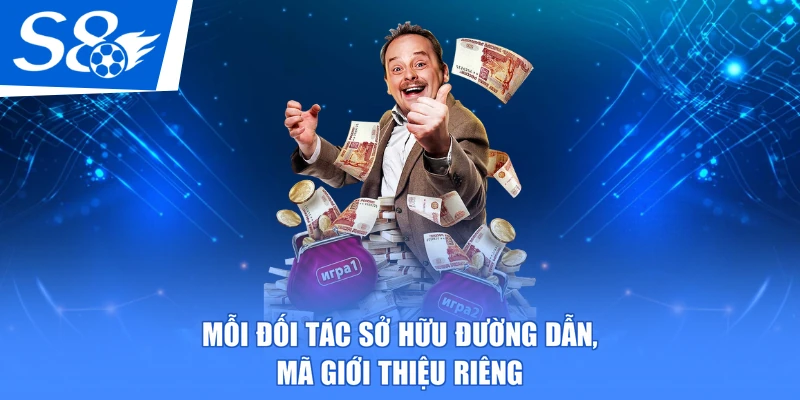 Mỗi đối tác sở hữu đường dẫn, mã giới thiệu riêng